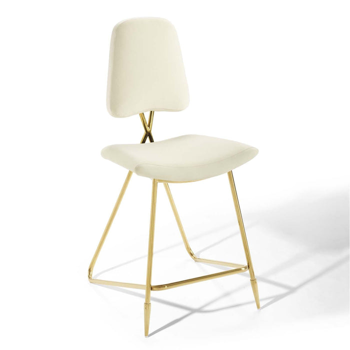 Chairs, Bar Stools, Stools Ponder Performance Velvet Counter Stool Ivory -Free Shipping at Bohemian Home Decor