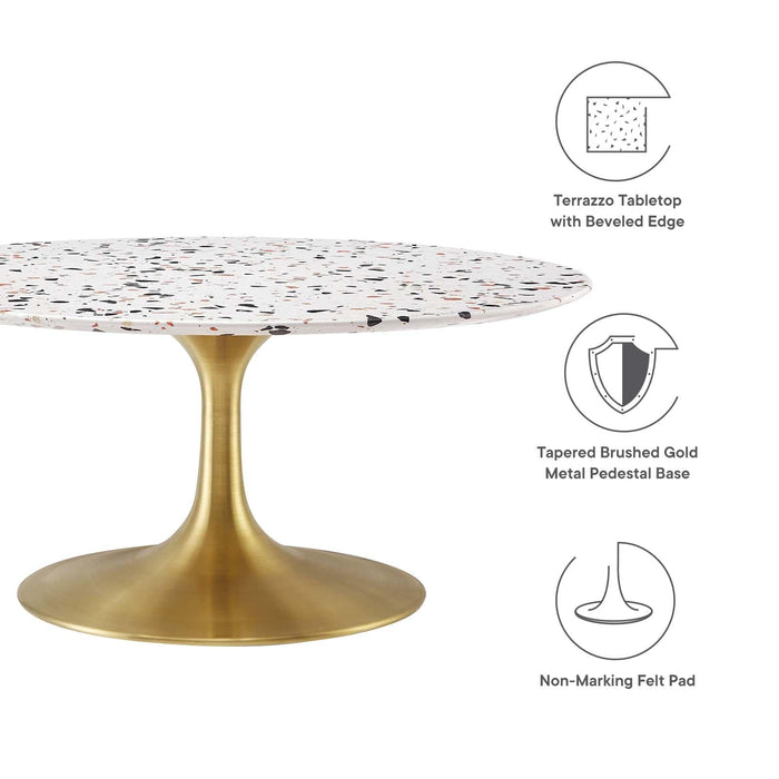 Lippa 36" Round Terrazzo Coffee Table II | Bohemian Home Decor