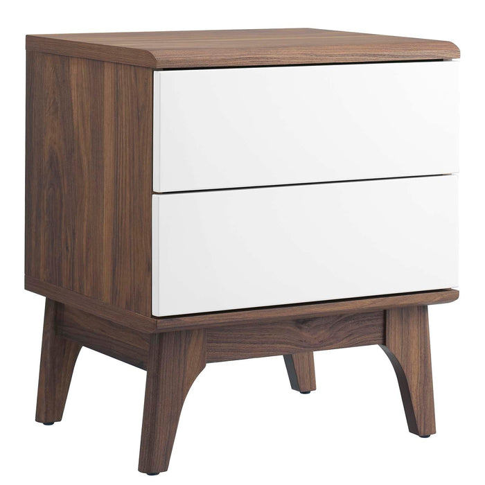 Furniture > Cabinets & Storage Envision 2-Drawer Nightstand II Walnut White -Free Shipping at Bohemian Home Decor