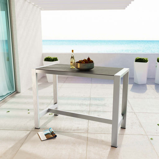 Shore Outdoor Patio Aluminum Rectangle Bar Table | Bohemian Home Decor