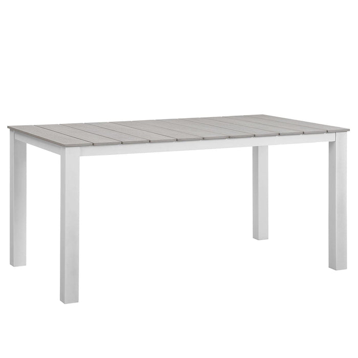Outdoor Table Maine 63" Outdoor Patio Dining Table White Light Gray -Free Shipping at Bohemian Home Decor