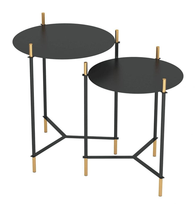 Set of 2 Jerry Side Tables Black & Gold | Bohemian Home Decor