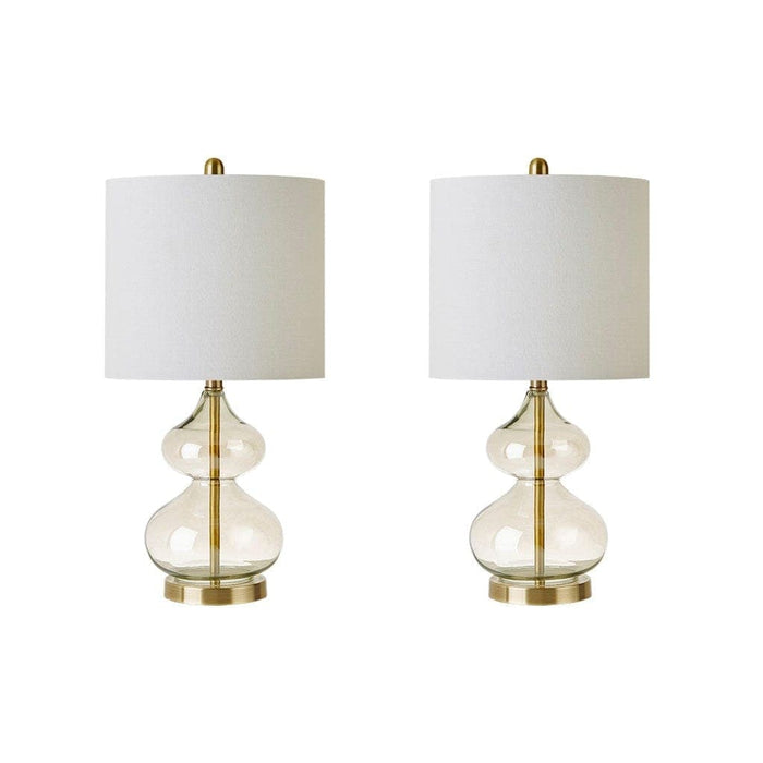 Ellipse Curved Glass Table Lamp, Set of 2 | Bohemian Home Decor