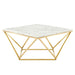 Vertex Gold Metal Stainless Steel Coffee Table | Bohemian Home Decor