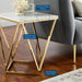 Vertex Gold Metal Stainless Steel End Table | Bohemian Home Decor