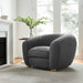 fabric upholstered swivel armchair - 0
