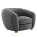 fabric upholstered swivel armchair - 1