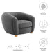 fabric upholstered swivel armchair - 2