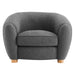 fabric upholstered swivel armchair - 6