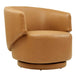 Celestia Vegan Leather Fabric and Wood Swivel Chair | Bohemian Home Decor