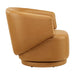 Celestia Vegan Leather Fabric and Wood Swivel Chair | Bohemian Home Decor