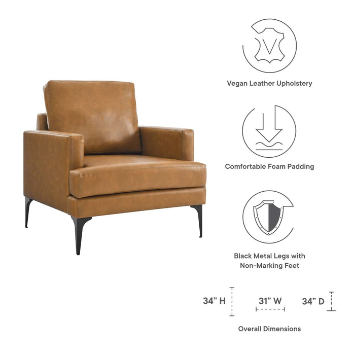 Evermore Vegan Leather Armchair | Bohemian Home Decor