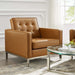 Loft Tufted Upholstered Faux Leather Armchair | Bohemian Home Decor