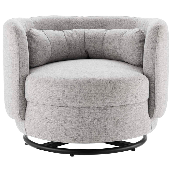 Armchair Relish Upholstered Fabric Swivel Chair Black Light Gray -Free Shipping by Bohemian Home Decor