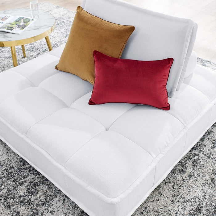 Saunter Tufted Fabric Armless Chair | Bohemian Home Decor