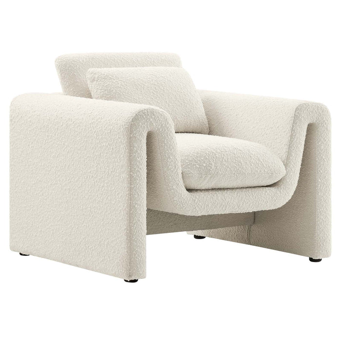 Waverly Boucle Upholstered Armchair | Bohemian Home Decor