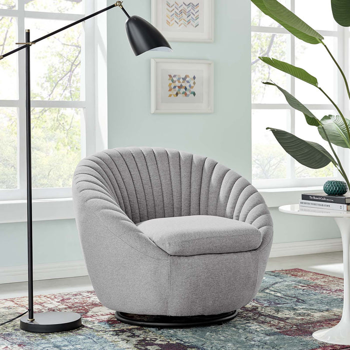 Whirr Tufted Fabric Swivel Chair | Bohemian Home Decor