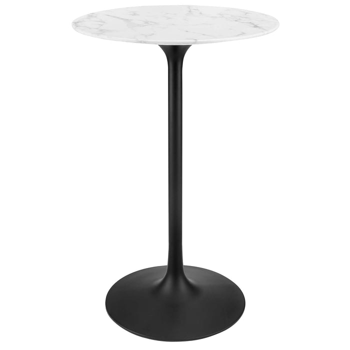 Lippa 28" Round Artificial Marble Bar Table II | Bohemian Home Decor