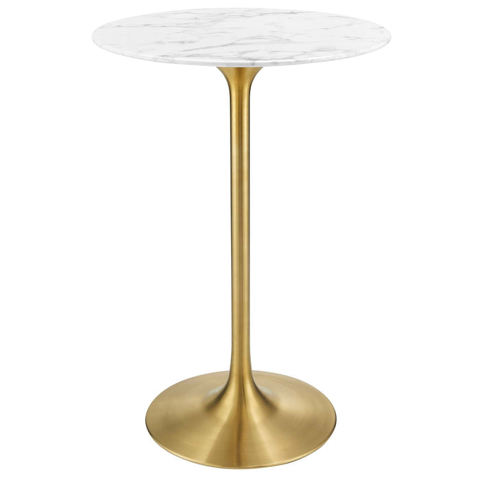 Lippa 28" Round Artificial Marble Bar Table III | Bohemian Home Decor