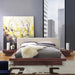 Freja 3 Piece Queen Fabric Bedroom Set (Walnut) | Bohemian Home Decor