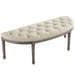 Esteem Vintage French Upholstered Fabric Semi-Circle Bench | Bohemian Home Decor
