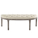 Esteem Vintage French Upholstered Fabric Semi-Circle Bench | Bohemian Home Decor