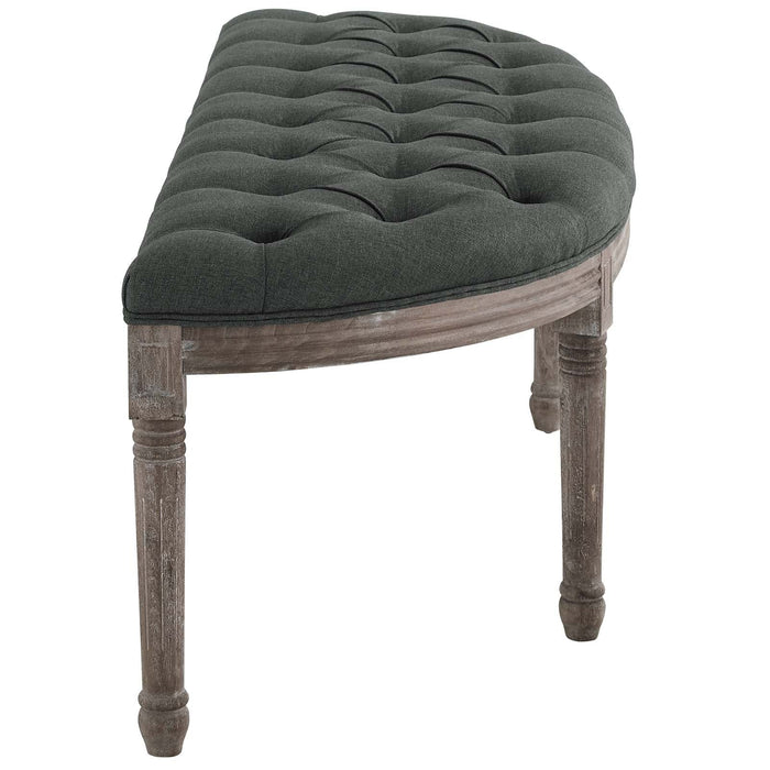 Benches Esteem Vintage French Upholstered Fabric Semi-Circle Bench -Free Shipping at Bohemian Home Decor