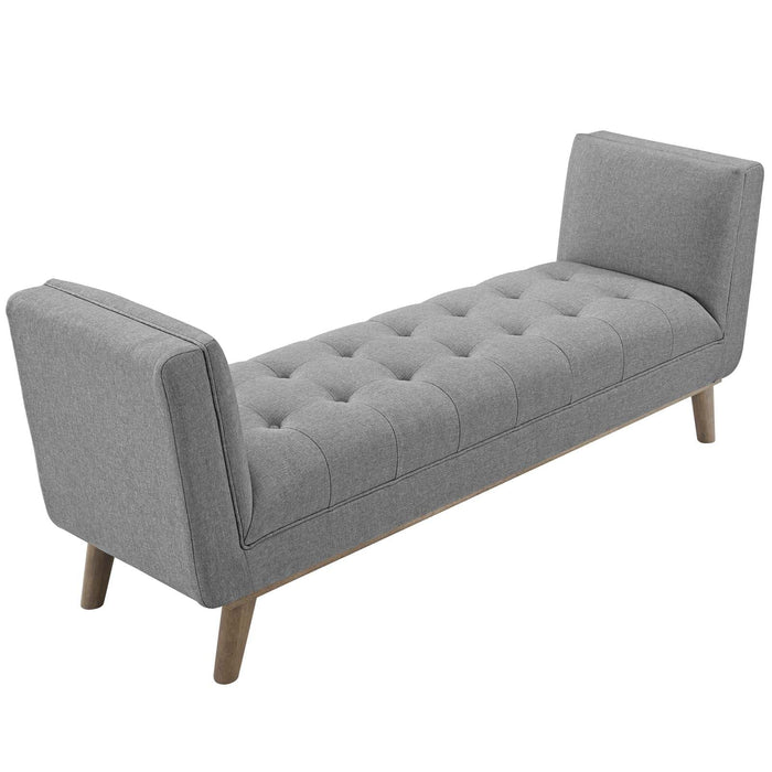 Haven Tufted Button Upholstered Fabric Accent Bench | Bohemian Home Decor