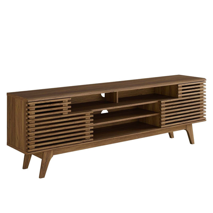 Cabinet Render 71" Media Console TV Stand Walnut -Free Shipping at Bohemian Home Decor