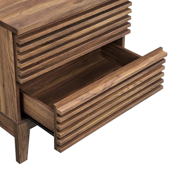 Cabinets Render Two-Drawer Nightstand Walnut -Free Shipping at Bohemian Home Decor