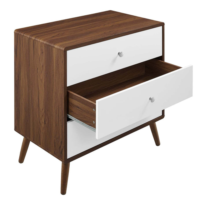 Cabinets Transmit 3-Drawer Chest Walnut White -Free Shipping at Bohemian Home Decor