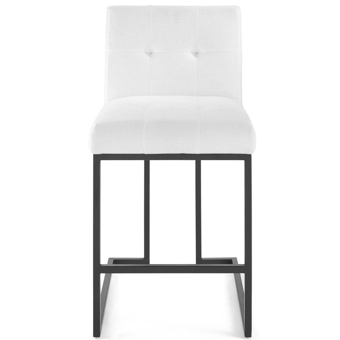 Privy Black Stainless Steel Upholstered Fabric Counter Stool | Bohemian Home Decor