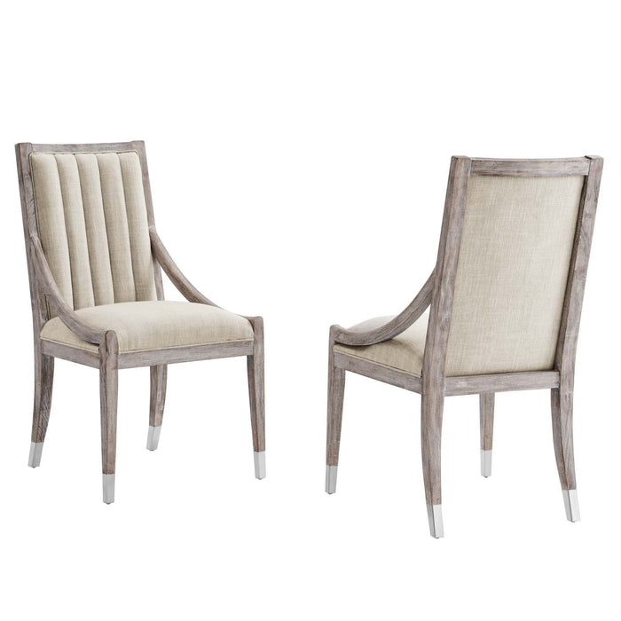 Maison French Vintage Tufted Fabric Dining Armchairs Set of 2 | Bohemian Home Decor