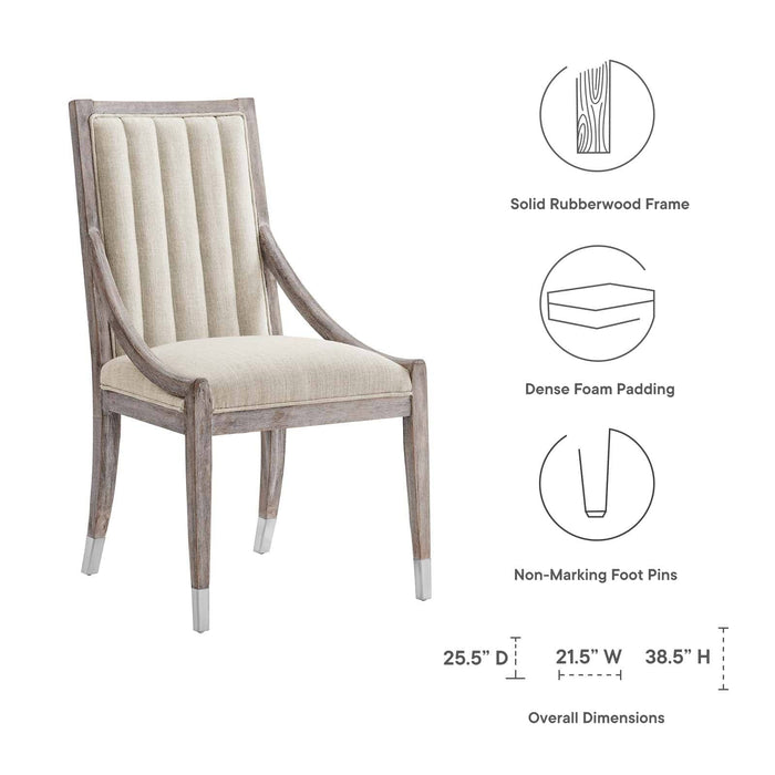Maisonette French Vintage Tufted Fabric Dining Side Chairs Set of 2 | Bohemian Home Decor