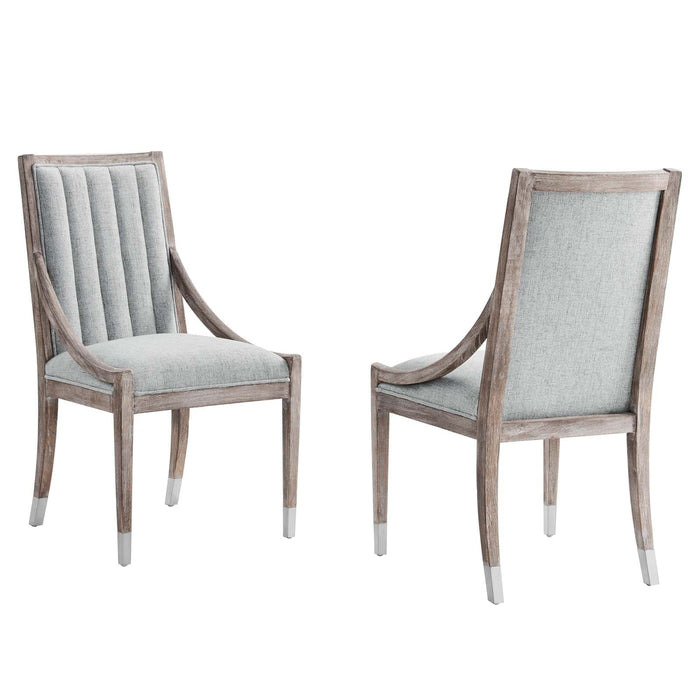 Maisonette French Vintage Tufted Fabric Dining Side Chairs Set of 2 | Bohemian Home Decor