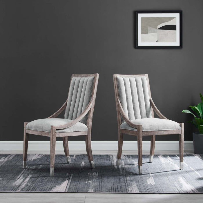 Maisonette French Vintage Tufted Fabric Dining Side Chairs Set of 2 | Bohemian Home Decor