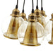 Peak Brass Cone and Glass Globe Cluster Pendant Chandelier | Bohemian Home Decor