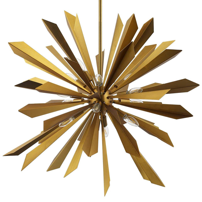Pervade Starburst Brass Pendant Light Chandelier | Bohemian Home Decor