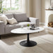 Lippa 42" Oval Artificial Marble Coffee Table | Bohemian Home Decor