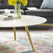 Lippa 36" Round Artificial Marble Coffee Table with Tripod Base II | Bohemian Home Decor