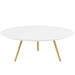 Coffee Tables Lippa 40" Round Wood Top Coffee Table with Tripod Base II Gold White -Free Shipping at Bohemian Home Decor