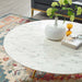 Coffee Tables Lippa 47" Round Artificial Marble Coffee Table with Tripod Base Gold White -Free Shipping by Bohemian Home Decor