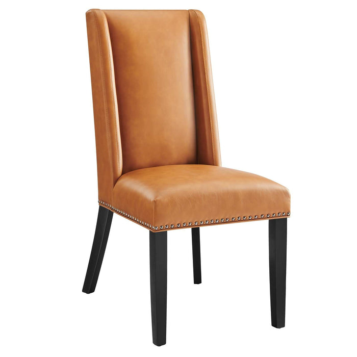 Dining Chair Baron Vegan Leather Dining Chair Tan -Free Shipping at Bohemian Home Decor