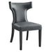 Dining Chair Curve Vegan Leather Dining Chair Gray -Free Shipping at Bohemian Home Decor