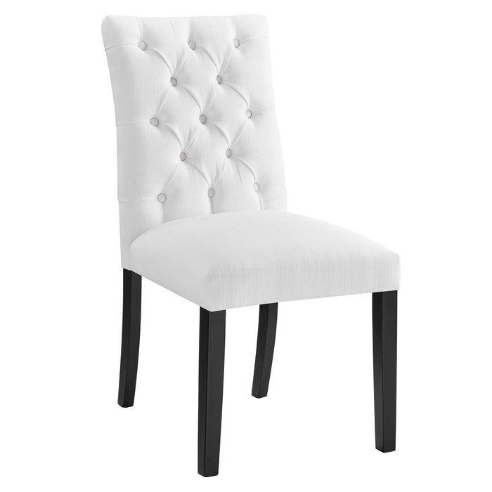 Dining Chair Duchess Button Tufted Fabric Dining Chair White -Free Shipping at Bohemian Home Decor
