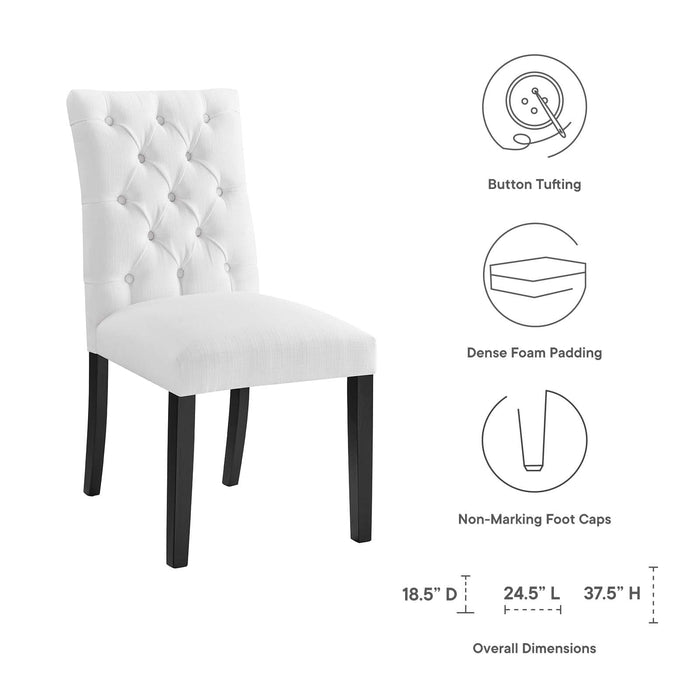 Duchess Button Tufted Fabric Dining Chair | Bohemian Home Decor