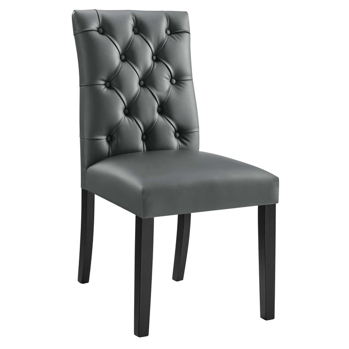 Duchess Button Tufted Vegan Leather Dining Chair | Bohemian Home Decor