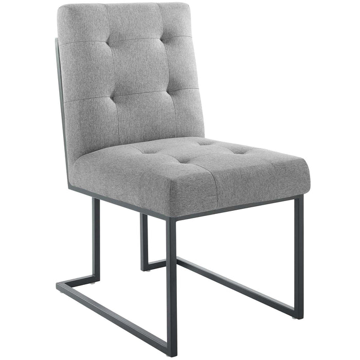 Privy Black Stainless Steel Upholstered Fabric Dining Chair | Bohemian Home Decor