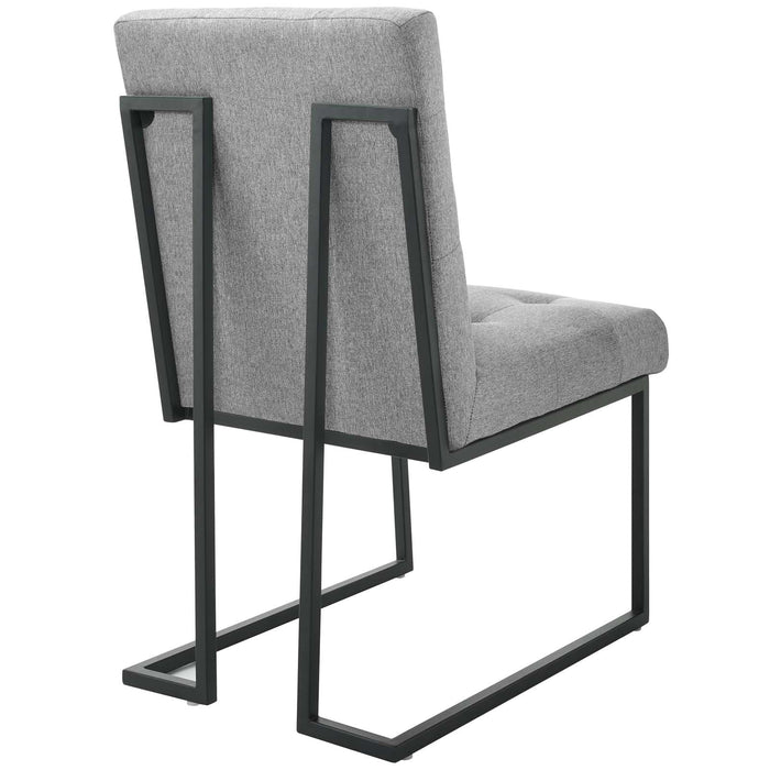Dining Chair Privy Black Stainless Steel Upholstered Fabric Dining Chair -Free Shipping at Bohemian Home Decor