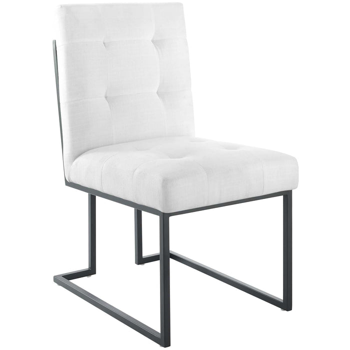 Dining Chair Privy Black Stainless Steel Upholstered Fabric Dining Chair Black White -Free Shipping at Bohemian Home Decor